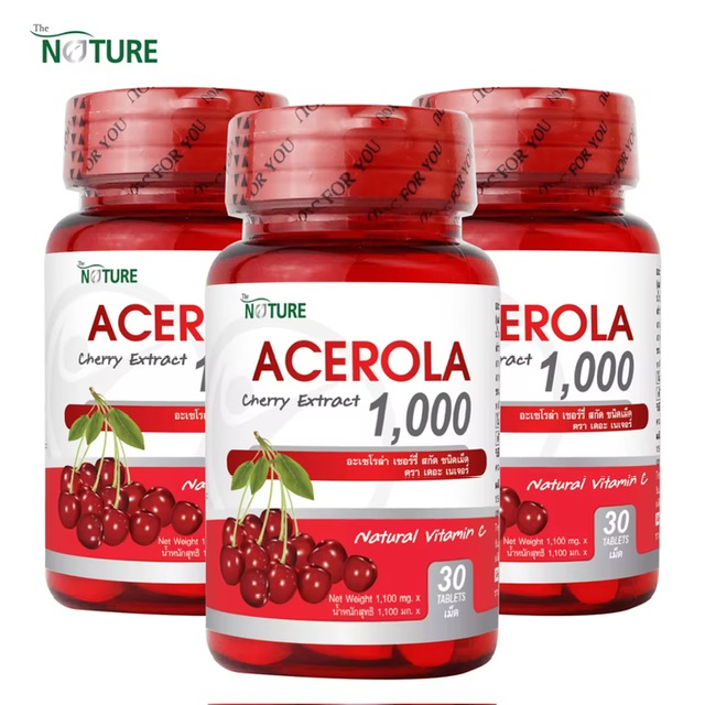  3 ش ԵԹ   ʡѴ 1000 . Acerola ԵԹ ԵԹոҵ  Acerola Cherry Extract 1000 mg. The Nature Vitamin