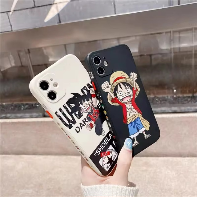 ʫ⤹¡ٹ ͺç Son Goku  ⡤ Luffy ٿ iPhone 14 Plus 6s 7 8 Plus+ X XR XS Max 11 12 14 Pro Ma 13 Pro Max Mini Case  ⿹