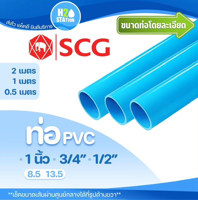  PVC ( 0.5-2 ) Ҵ 1/2  (4 ع), 3/4  (6 ع)  1  Ҫҧ SCG ͻл ͹ ի (H20) H2O Station