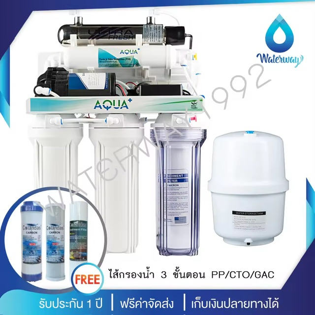 AQUA+ ͧͧӴ к Reverse Osmosis (RO) + Ultraviolet (UV) 6 鹵͹ úش سҾշش ѺСѹ 1  ͧ 3  PP/CTO/GAC Ѵ觿