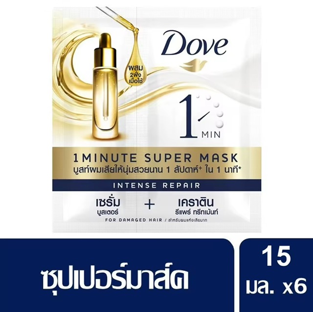 :  [觿] ⴿ 1 ԹԷ Թ෹  ػ  ʷ1ҷ 15 . x6 Dove 1 Minute Intense Repair Super Mask 15 ml. x6( м м 