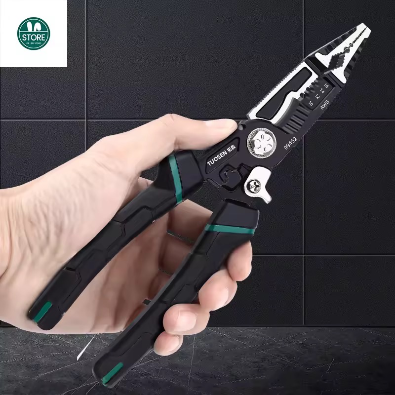 9 In 1 Hand Tool Crimping Tool Sharp-nosed Peeling Pliers Electrician Special Tool Multi-function Wire Stripper Cutter Pliers