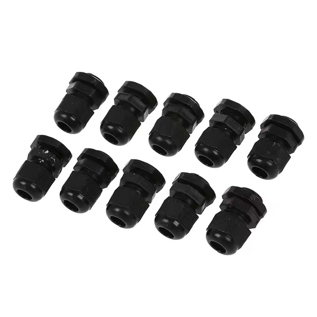 10 Pcs PG9 Black Waterproof Cable Gland Connectors